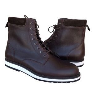 Express Men's Leather Brown Casual Versatile Lace Up Boots Size 12